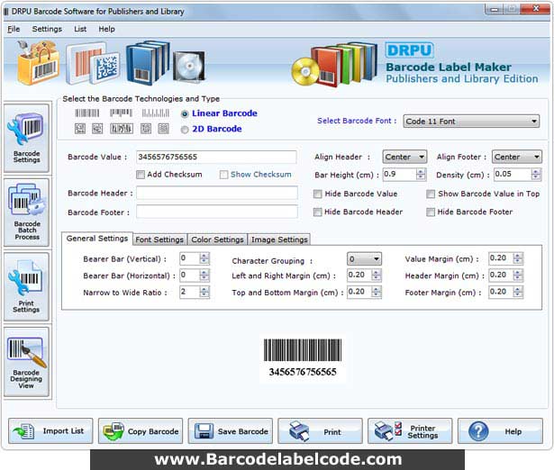 Publishers Barcode Label Maker Software screenshot