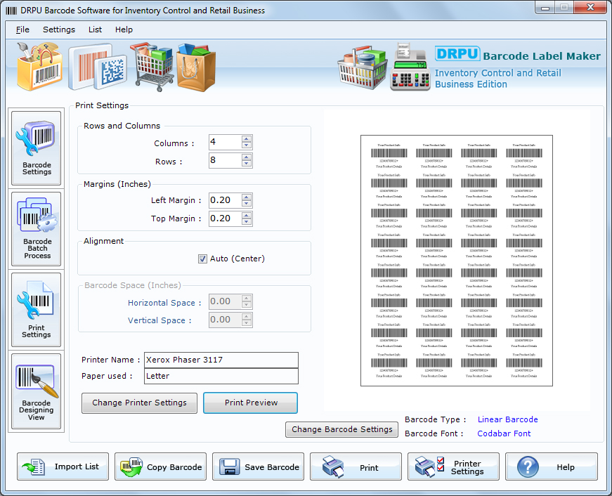 Retail barcodes generator software inventory control labels stickers