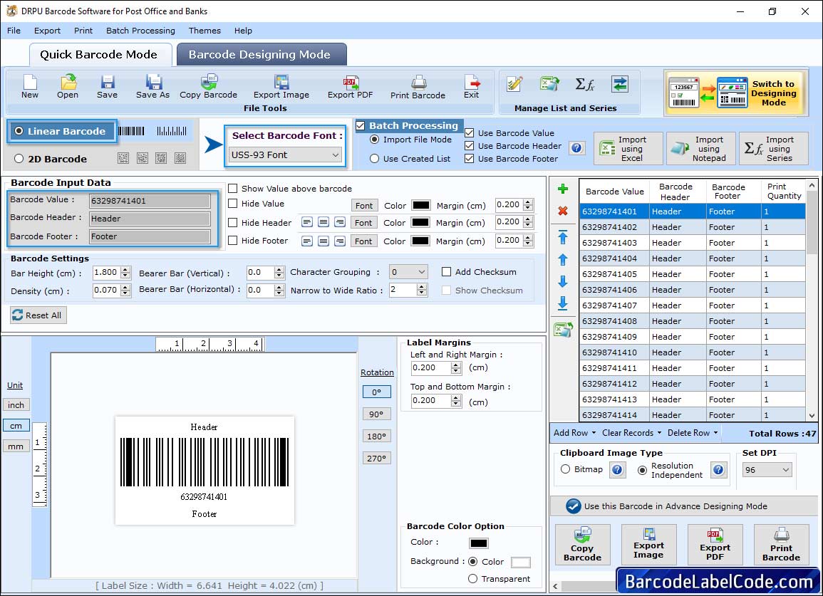 enter Barcode Value