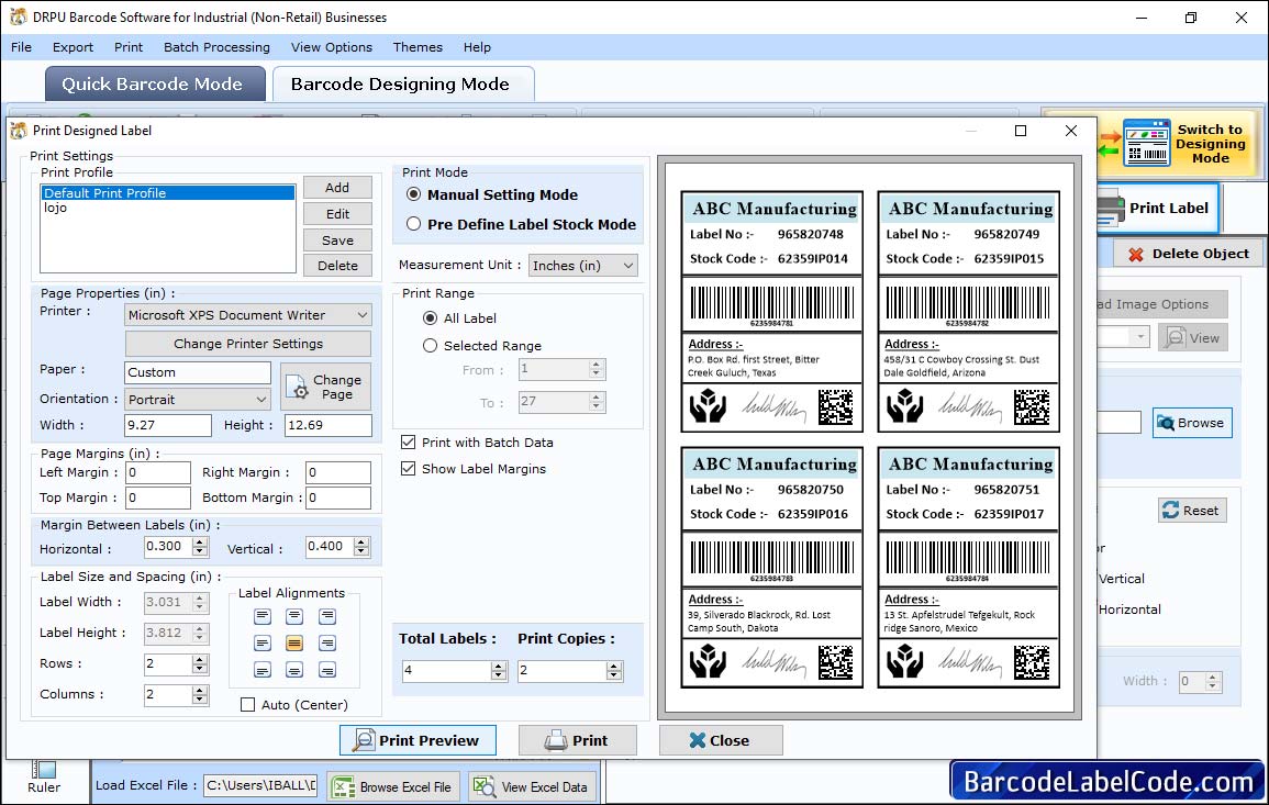 Print settings