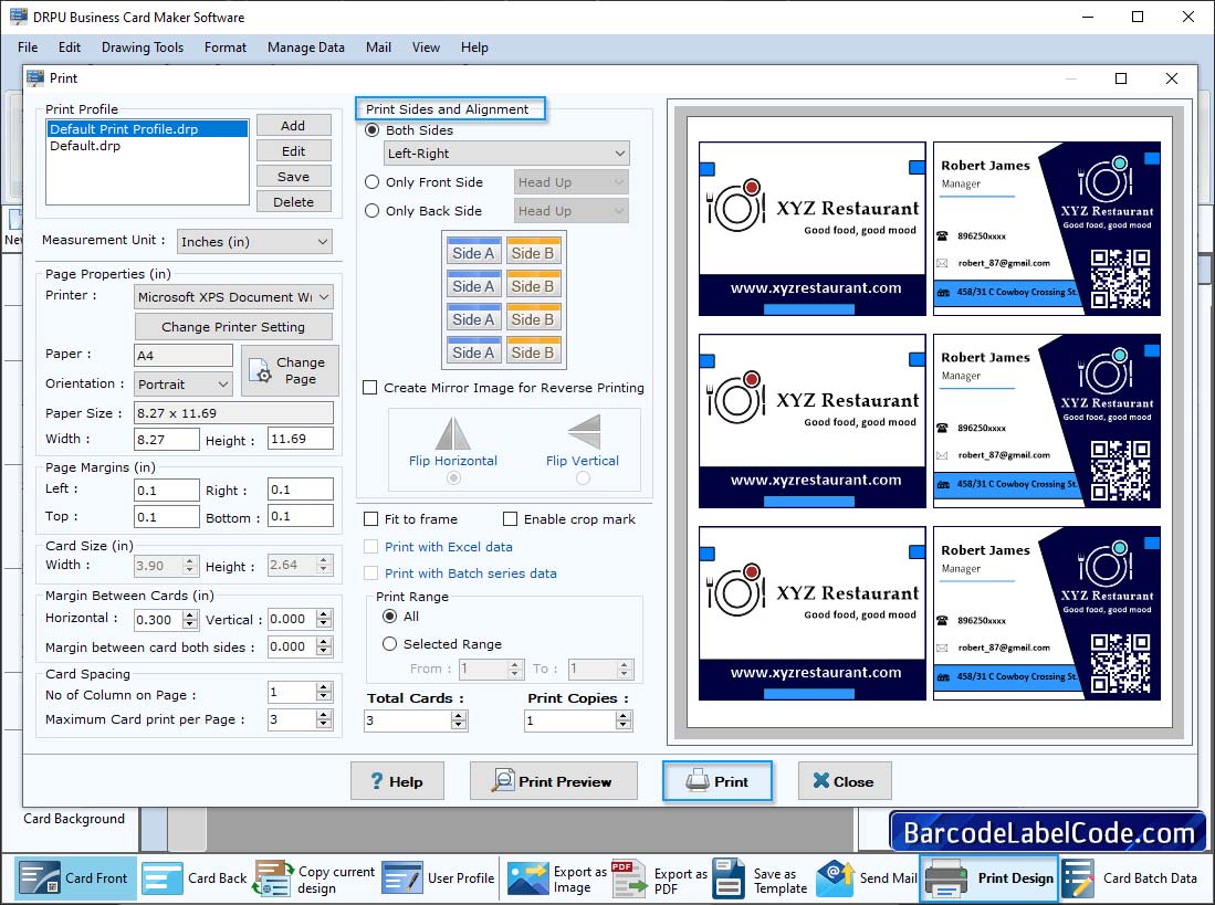 Set Print Properties