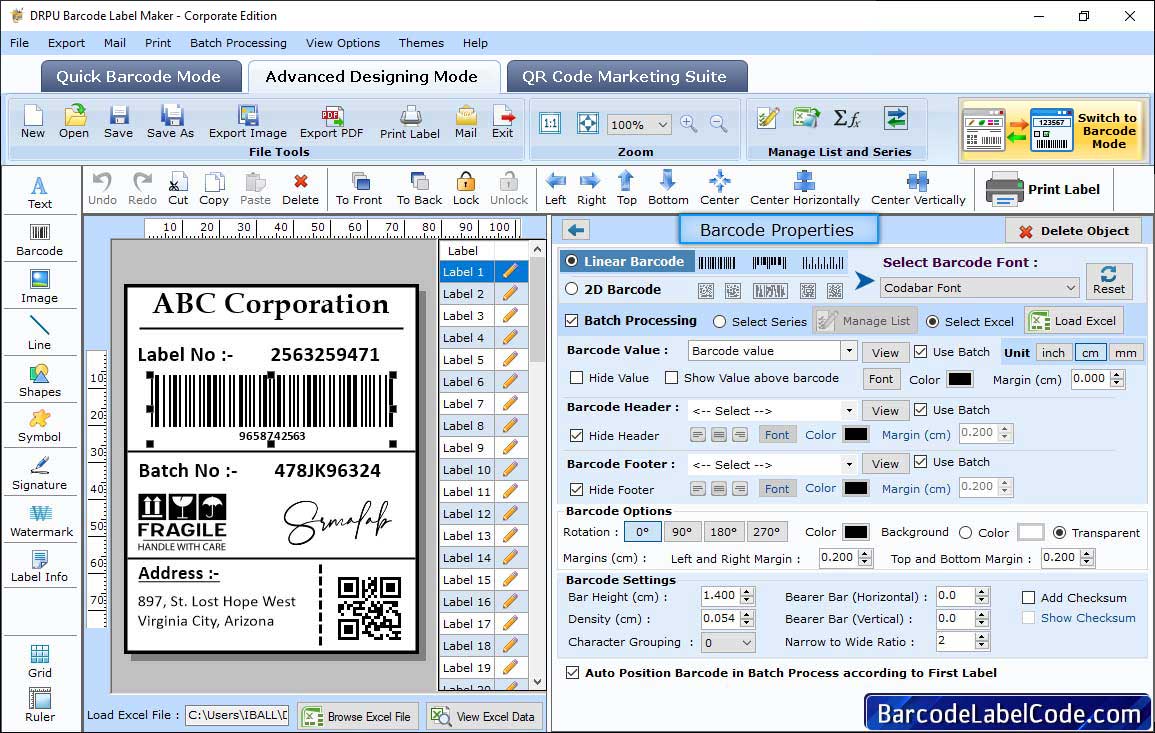 Barcode Properties