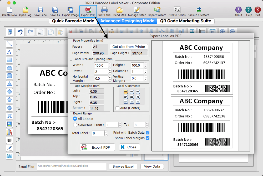 Print Barcode Labels Mac Barcode Label Maker Software (Corporate Edition)