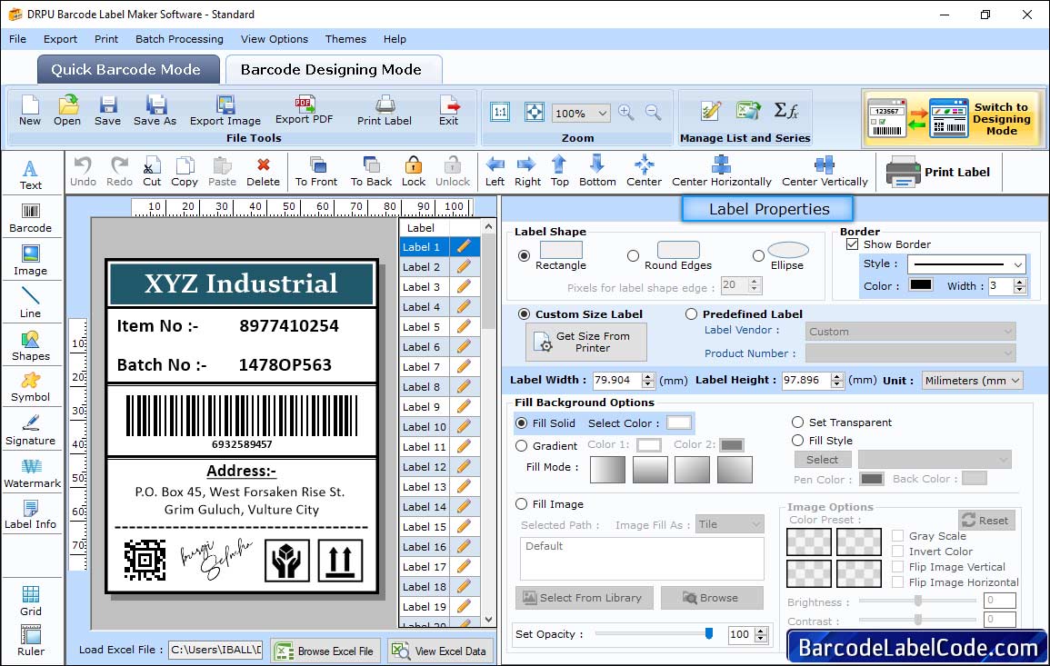 Label Properties