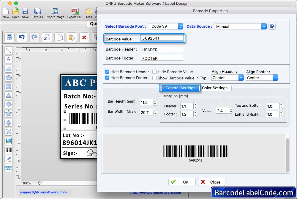 Export Label as PDF