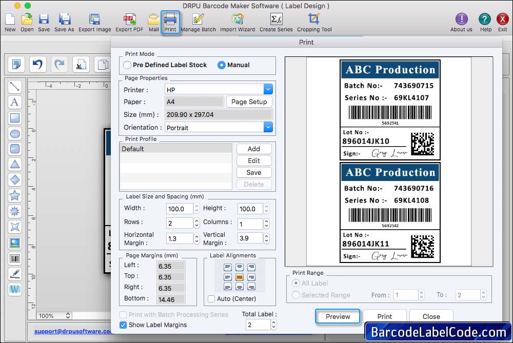 Print Barcode Labels